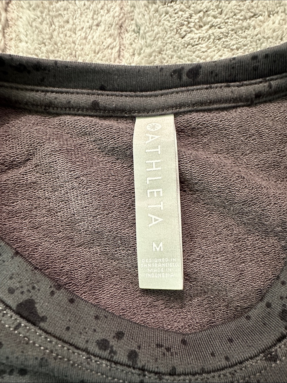 Athleta Women’s -Charcoal Black Speckled Crewneck Sweater - Picture 2 of 7